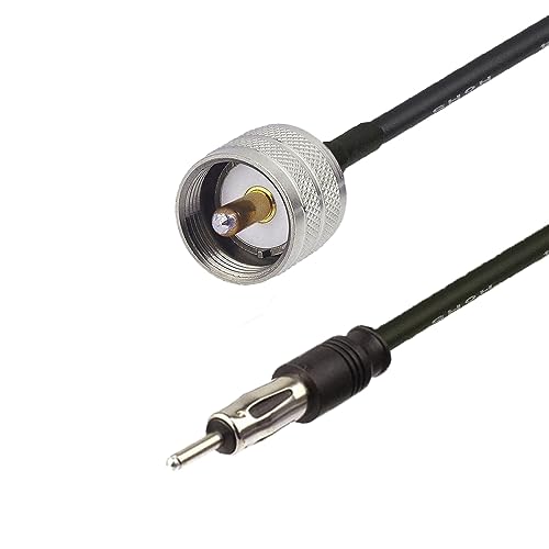 UHF Male to DIN Plug AM/FM Male Adapter RG174 Coax Cable 20 inches Pigtail Jumper Antenna Extention - color: UHF Male to AM/FM male