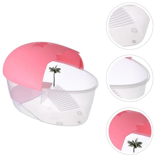Small Turtle Tank with Basking .84X6.69X6.10 Inches Portable Turtle Breeding Box for Aquatic Turtles and Small Reptiles Plastic Case for Water Habitat