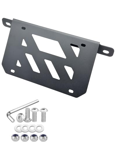 for Bronco Front License Plate Bracket, Steel License Plate Holder No-Drill Required Compatible with 2021 2022 2023 2024 2025 2026 Ford Bronco with Heavy-Duty Modular Bumper 2/4 Door - size: For Bronco Modular Bumper