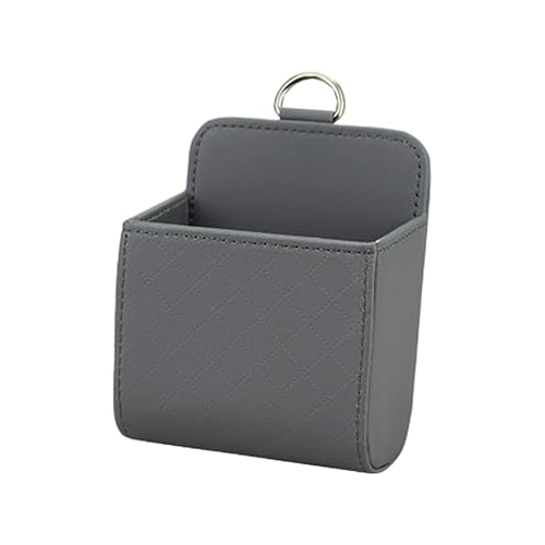 Car Vent Storage Bag, Leather Car Dashboard Organizer Pocket, Grey - color: Grey
