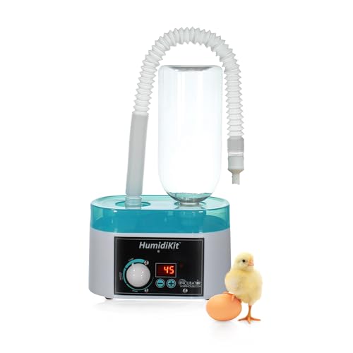 HumidiKit™ with Digital Hygrostat - Auto Humidifier with 1L Water Bottle - Humidity Controller for All Types of Eggs - Automatic Humidity System Compatible with Most Incubators
