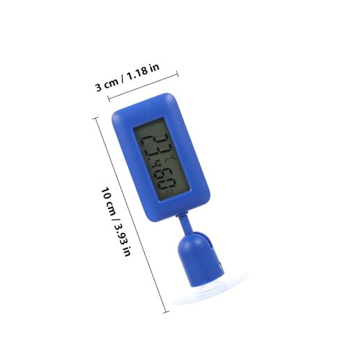 WOONEKY Rotary Reptile Terrarium Thermometer with Suction Cup, Digital Temperature and Humidity Measuring Device, Night Light, Blue Mini Hygrometer for Bearded Dragon and Lizard Tanks