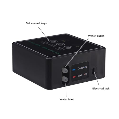 Reptile Fogger Smart Spray System, Reptile Automatic Humidifier with 360 Degree Adjustable Misting Nozzles, Intelligent Timing Cycle Sprayer for Terrarium Rainforest Habitat with U
