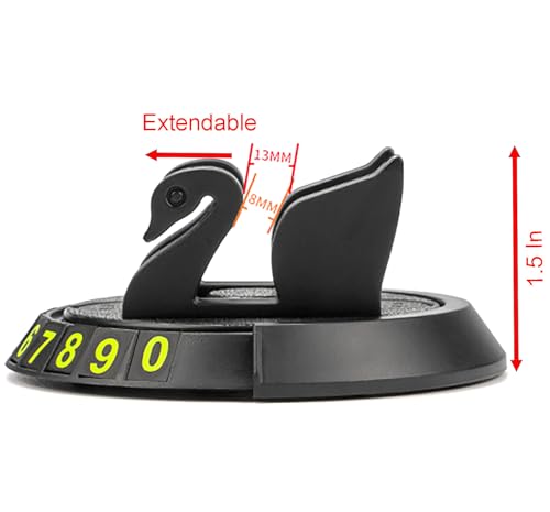 Anti Slip Pad Car Phone Holder with Phone Number Digits, 7 Inch x 8.6 Inch Black Red Rubber Base for Car (Black red)