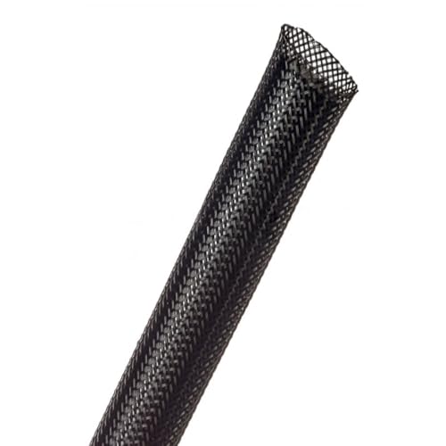 Kable Kontrol Flame Retardant PET Expandable Braided Sleeving 1/4” Inch ID 100 Feet Long - UL94 V0 Fire & Abrasion Resistant Flexible Sleeve Wire Management for Home, Industrial Use – Black - color: Black, size: 0.25 Inch (1/4") - 100 Feet
