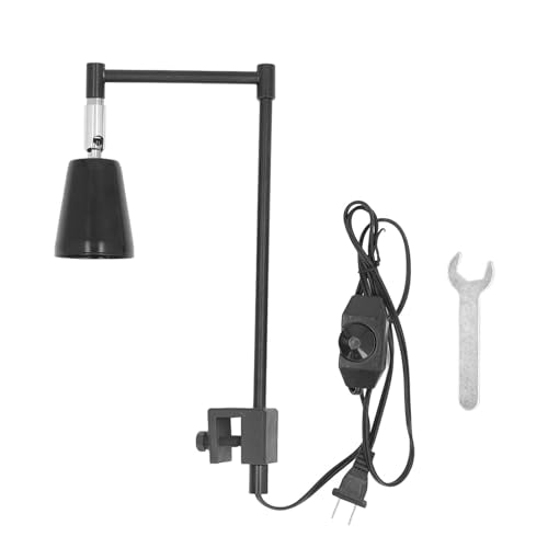 Reptile Lamp Light Stand, Adjustable Height Multi Angle Rotation Reptile Lamp Stand Strong Fixing Easy to Assemble Stable for Lizards for Brooder Boxes (US Plug 110V)