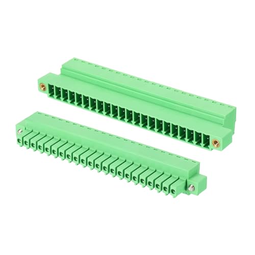 MECCANIXITY 1Set 22P 3.5mm/0.14 Inch 300V 8A PCB Mount Screw Terminal Block Connector, Pluggable Plug for DIY Electronics Audio Power Modules - size: 22P 3.5mm Pitch