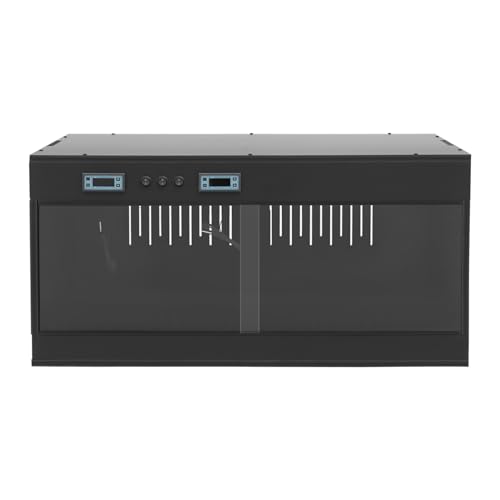 31.5*15.8*15.8 inches PVC Reptile Tank, Reptile Terrarium for Ball Python Bearded Dragon Snake Gecko, Reptile Terrarium Lounge Habitat with Glass Sliding Door & Top Screen Ventilation (Black) - color: Black