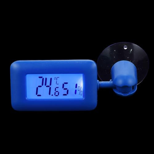 MERRYHAPY Digital Reptile Thermometer with Rotatable Display and Suction Cup Accurate Temperature and Humidity Gauge for Leopard Gecko Tank Aquarium and Terrariums Easy Installation Night