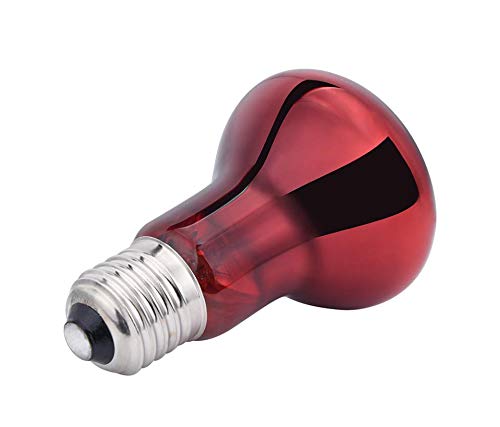 50W Infrared Heat Lamp Bulb E26 Base Red Basking Spot Light for Reptile Terrarium, Non-Disruptive Night Heater for Bearded Dragons Snake Turtle and Amphibian 2 Pack