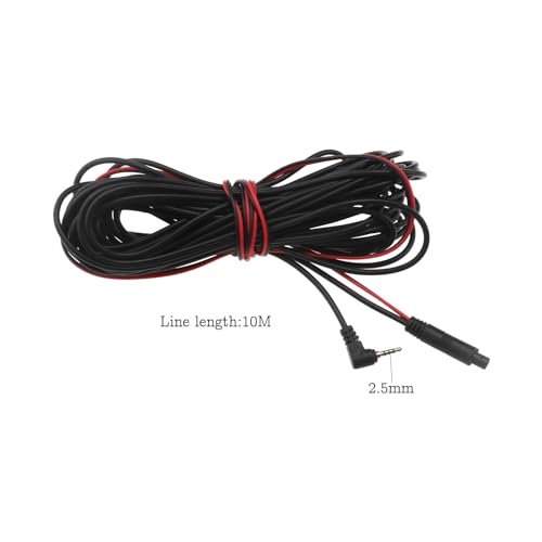 ECSiNG 10m Car Camera Extension Cables 2.5mm Male to 4 Pin Backup Camera Cord Dash Cam Reverse Camera Extension Cables for Car Truck Motorhome Bus Van Black