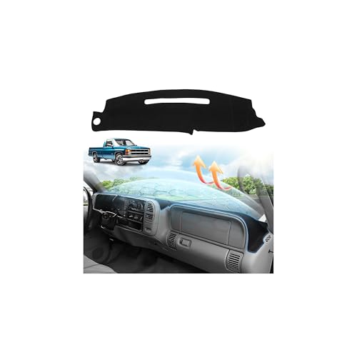 CARTIST Black Dash Cover for 1997-2000 Chevy Chevrolet Silverado&GMC C/K - color: 2)97-20 Silverado(Black)