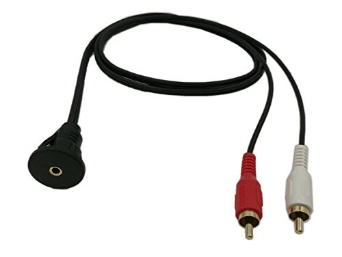 3 Feet 3.5MM AUX RCA Panel Mount Cable, Dual RCA Male to 3.5mm Female Extension, Flush, Dash, Panel Mount for Car, Boat, Motorcycle (1M, 2RCA to 3.5mm) - color: 1M, 2RCA to 3.5mm