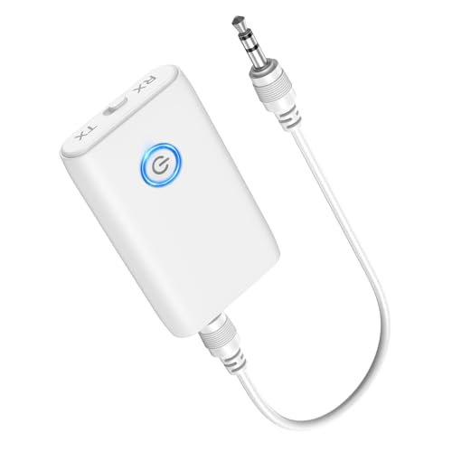 Bluetooth 5.3 Aux Adapter for Car, Bluetooth Transmitter for TV - color: white