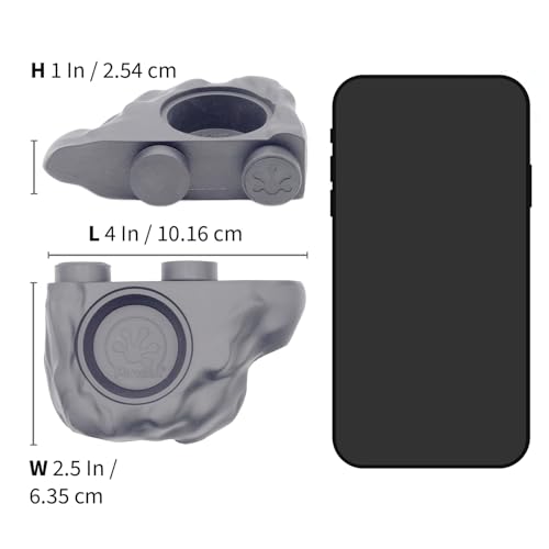 Pangea Silicone Gecko Feeding Ledge - Magnetic Mini Food Dish for Reptile Tank - 4.125" x 2.625" x 1.18" - Fits 0.5oz Cups (Gray) - color: Gray