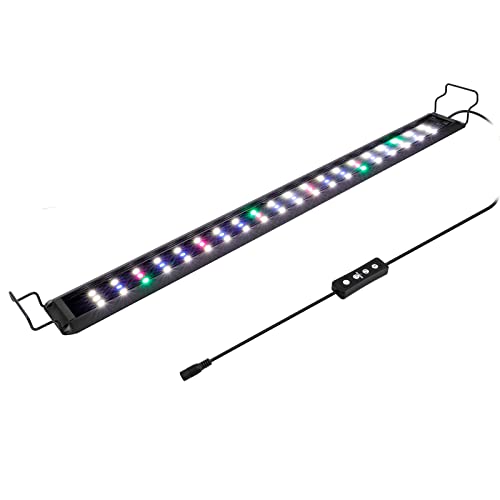 hygger 20W Full Spectrum Aquarium LED Light with 10 Levels Brightness, White Blue Red Green LEDs,6H8H12H Timer,RGB Light for 24~32IN Freshwater Fish Tank, Aquatic Plants Tropical Ornamental Fish - size: 20W For 24~32inch TANK