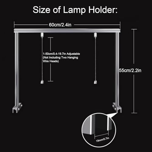 Adjustable Reptile Lamp Stand, Aluminium Alloy Hanging Lamp Holder for Turtle Tank and Fish Aquarium, with Reinforced Base and Groove Design for Heating Lamps