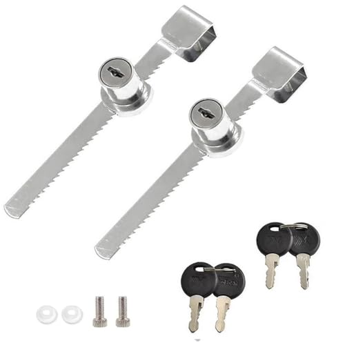 2Pcs Sliding Glass Door Ratchet Lock, Keyed Alike Showcase Display with Chrome Finish