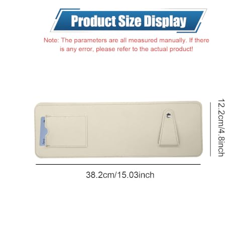 Car Sun Visor Extender with Sunglass Clip&Ticket Card Holder, Beige - color: Beige