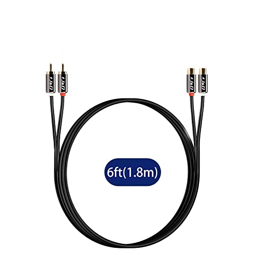 J&D 2 RCA Extension Cable, RCA Male to Female Stereo Cable, 6 ft - size: 6 Feet