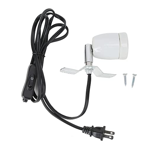 Ejoyous Reptile Light Fixture, E27 Rotatable Reptile Pet Clip Heat Lamp, Reptile Ceramic Heat Lamp Holder, Adjustable Reptile Bulb Base Socket Holder 300W (US Plug)