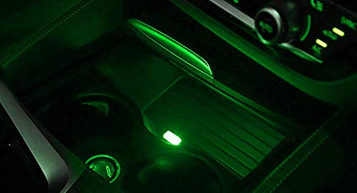 iJDMTOY USB Mini LED Car Interior Ambient Atmosphere Accent Lighting Kit - color: Green