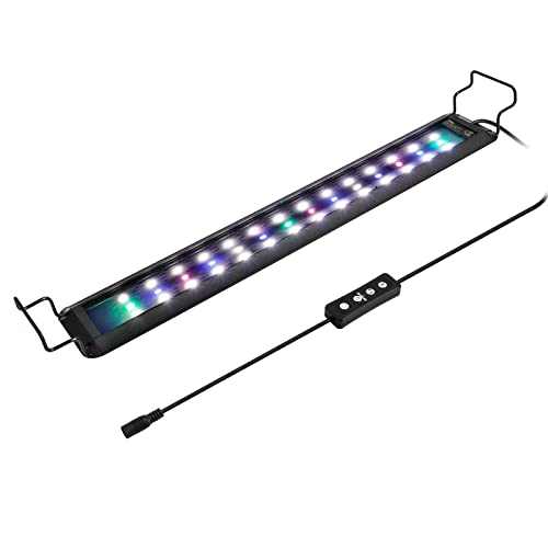 hygger 16W Full Spectrum Aquarium LED Light with 10 Levels Brightness, White Blue Red Green LEDs,6H8H12H Timer,RGB Light for 16~24IN Freshwater Fish Tank, Aquatic Plants Tropical Ornamental Fish - size: 16WFor 16~24inch TANK