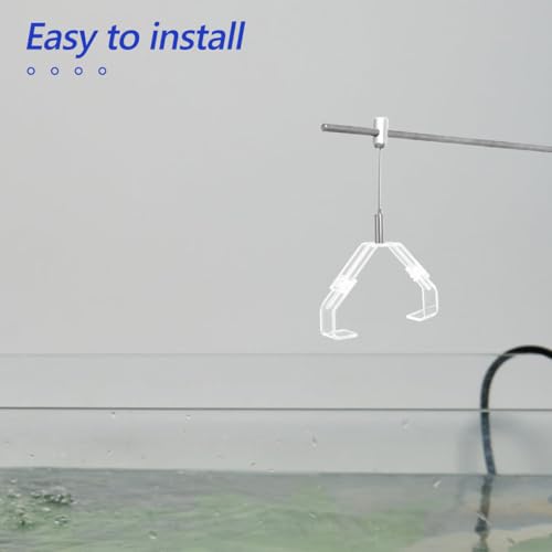 GANAZONO 2Pcs Adjustable Aquarium Lamp Clips for Reptile Terrarium Lighting Secure Glass Tank Holder Bracket with Precise Angle Adjustment
