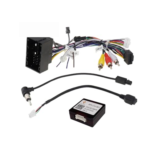 16Pin Car Radio Stereo Power Retrofit Harness Cable Wire for Jeep Renegade 2016~20 Jeep Compass 17~20 Radio Antenna Adapter Can Bus Decoder - style: Harness+CH-001