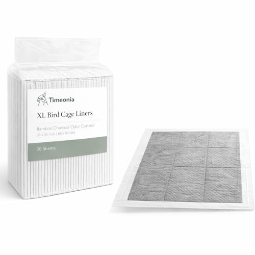 XL Bird Cage Liners 23.6"x35.4" 20pk Bamboo Charcoal | 7-layer bamboo charcoal controls odor & dander. 20-pack = 40 weeks for macaws & large parrots. Quick cleanup at $0.15/day.