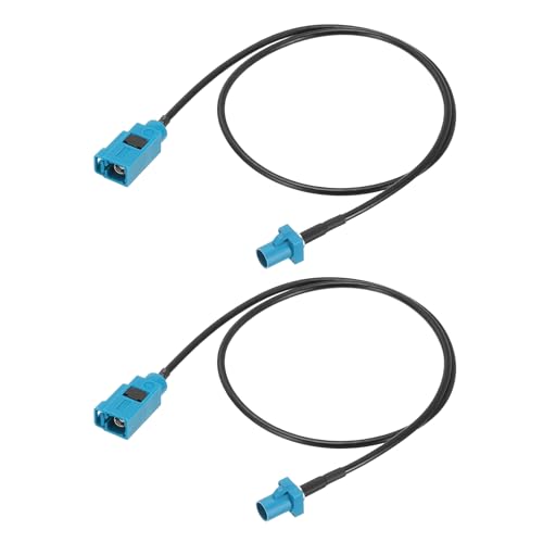 uxcell 2Pcs Antenna Extension Cable, 1.6ft/0.5m Fakra-Z Male to Fakra-Z Female RF Coax Cable for Car Stereo Head Unit GPS Navigation FM AM Radio RG174 - size: 1.6ft/0.5m