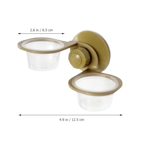 HEMOTON 2pcs Suction Cup Reptile Food Bowls with Single and Double Basin Design, Sturdy Plastic Lizard Feeding Dish for Terrarium Use, Suitable for Geckos, Frogs, and Small Amphibians