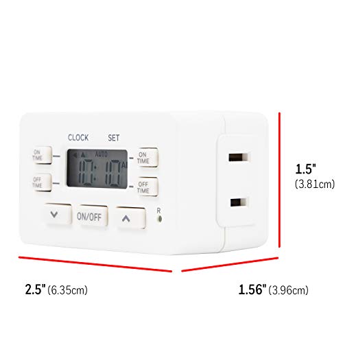 UltraPro 24hr Digital Bar , 1-Polarized Timer Outlet, 2 Programmable ON/OFF Cycles Plug Timer, 125VAC Light Indoor, Lamp , Timers For Electrical Outlets, White, 1 Pack, 45184 - style: Timer