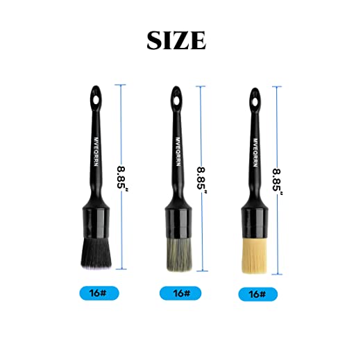 MVEQRRN 3PCS Car Detailing Brush Set, Boars Hair & Soft Auto Brushes - color: 3pcs car detailing brush (AS PICTURES)