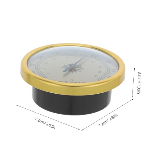 POPETPOP Analog Hygrometer Gold Round 72mm 2.83 Inch Precision Humidity Gauge with 2% Rh Resolution No Battery Required for Indoor Rooms and Reptile Terrariums
