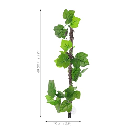 INOOMP Artificial Climbing Vines for Reptile Terrarium, Flexible Fake Green Jungle Vines with Suction Cup, Simulation Decorative Plants for Lizards, Snakes, Amphibians Habitat