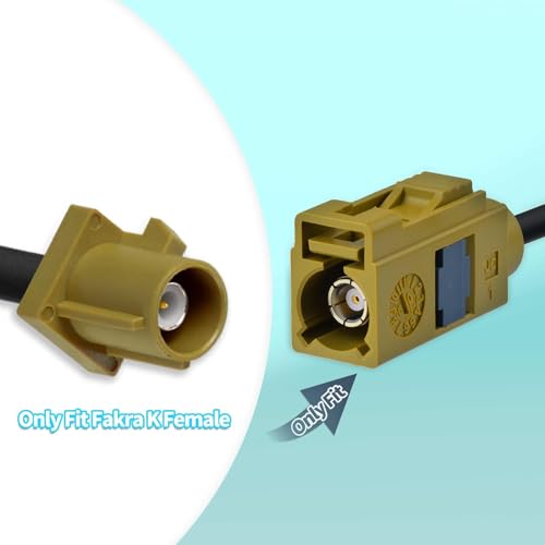 Satellite Radio Antenna Adapter Cable 15cm 6 inch Fakra K Male to SMB Female Right Angle Vehicle Stereo FM AM Radio Antenna Extension Cable for Sirius XM Car Radios Stereo Receiver Tuner