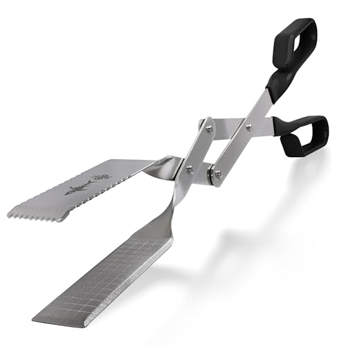 Grill Tongs - 17 inch Black. Professional steak grilling utensil. Long reach Barbeque Grilling Tongs. Ideal for steak, fish, burger, and sausage - color: Black Steak Tongs