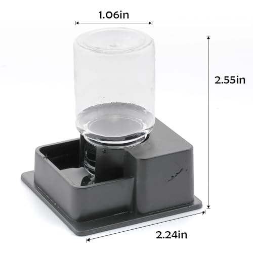 1 Pack Small Reptile Water Bowl Automatic Water Dispenser for Reptile Gecko Lizard Terrarium Bowl Feeder (Black)