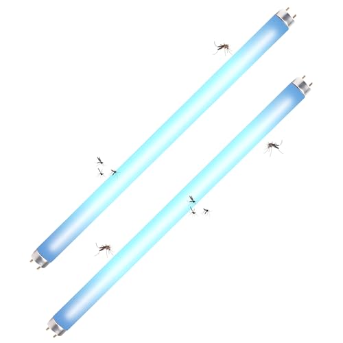 2 Pcs 15W 18 Inch Replacement UV Bulb F15T8/BL UVA 365nm Fluorescent Light Bulbs for 30W Indoor Bug Zapper, F15T8 Black Light Bulbs for Indoor Outdoor Mosquito & Flying Insect Zapper Lamp - size: 15W BZL-2P