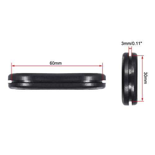 uxcell Wire Protector Oil Resistant Armature Oval Rubber Grommets 30x60mm Mounting Dia 4Pcs