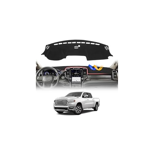 Cartist Dash Cover for 2019-2026 Dodge Ram 1500 2500 3500 Dashboard Cover - color: 5)19+Dodge Ram(Black)