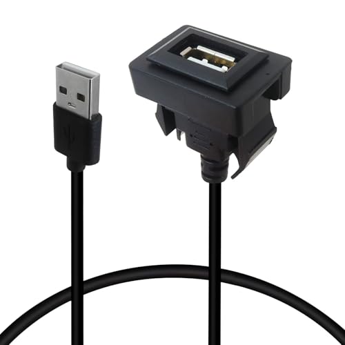 Enhanced Universal USB Dash Socket for Toyota - 34x23mm Flush Mount with 9.84" Extension Cord