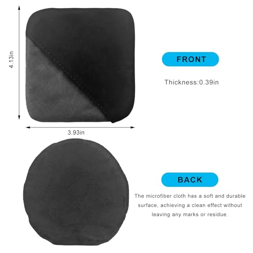 Ohleats 2PCS Car Screen Cleaner, Microfiber Cleaning Pad, Square+Round - color: Square+Round,2Pcs