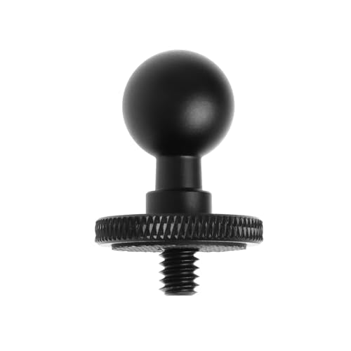 17mm Ball Head Converter 1/4 Screw Head/Thread for Car Monitor Pad GPS Cellphone Ball Mount Base Camera Bracket 360° Panoramic Photography Ballhead