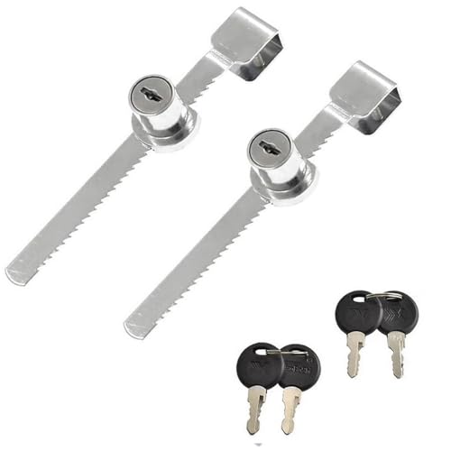2Pcs Sliding Glass Door Ratchet Lock, Keyed Alike Showcase Display with Chrome Finish