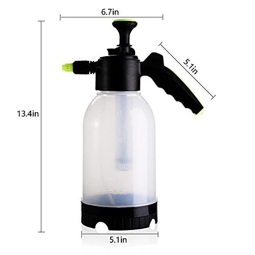 2 Pack 0.5 Gallon Hand held Garden Sprayer Pump Pressure Water Sprayers, Multi-Purpose Hand Sprayer for Lawn, Garden, Safety Valve Adjustable Nozzle