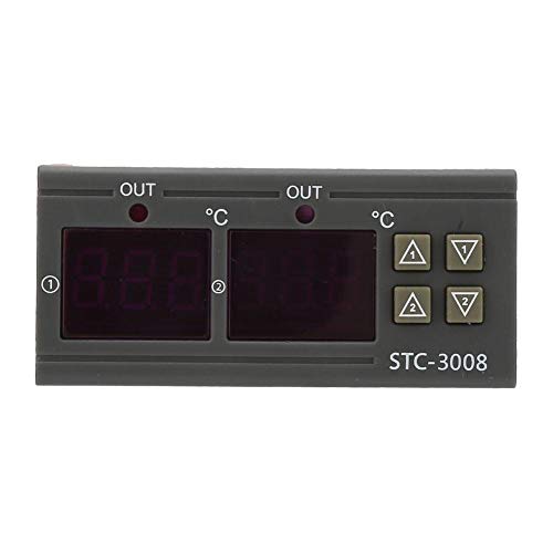 STC-3008 Dual Display Dual NTC Probe Sensor Digital Temperature Thermostat Controller(110-220V)