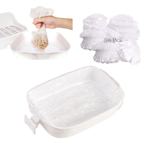 BNOSDM 50 PCS Rabbit Cage Liners Disposable Guinea Pig Cage Liner Hamster Tray Liner Plastic Small Animals Bedding Waste & Litter Pan Bag Universal Toilet Film for Bunny Hedgehog Ferret Rat - color: Transparent-50 Pcs