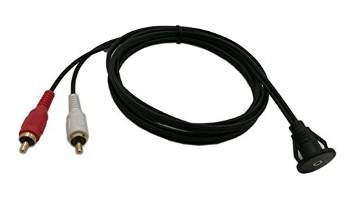 6 Feet 3.5MM AUX RCA Panel Mount Cable, （Dual） 2 RCA Male to 3.5mm Female Dashboard Panel AUX Extension Flush Mount Cable for for Car, Boat, Motorcycle (2M, 2RCA to 3.5mm) - color: 2M, 2RCA to 3.5mm